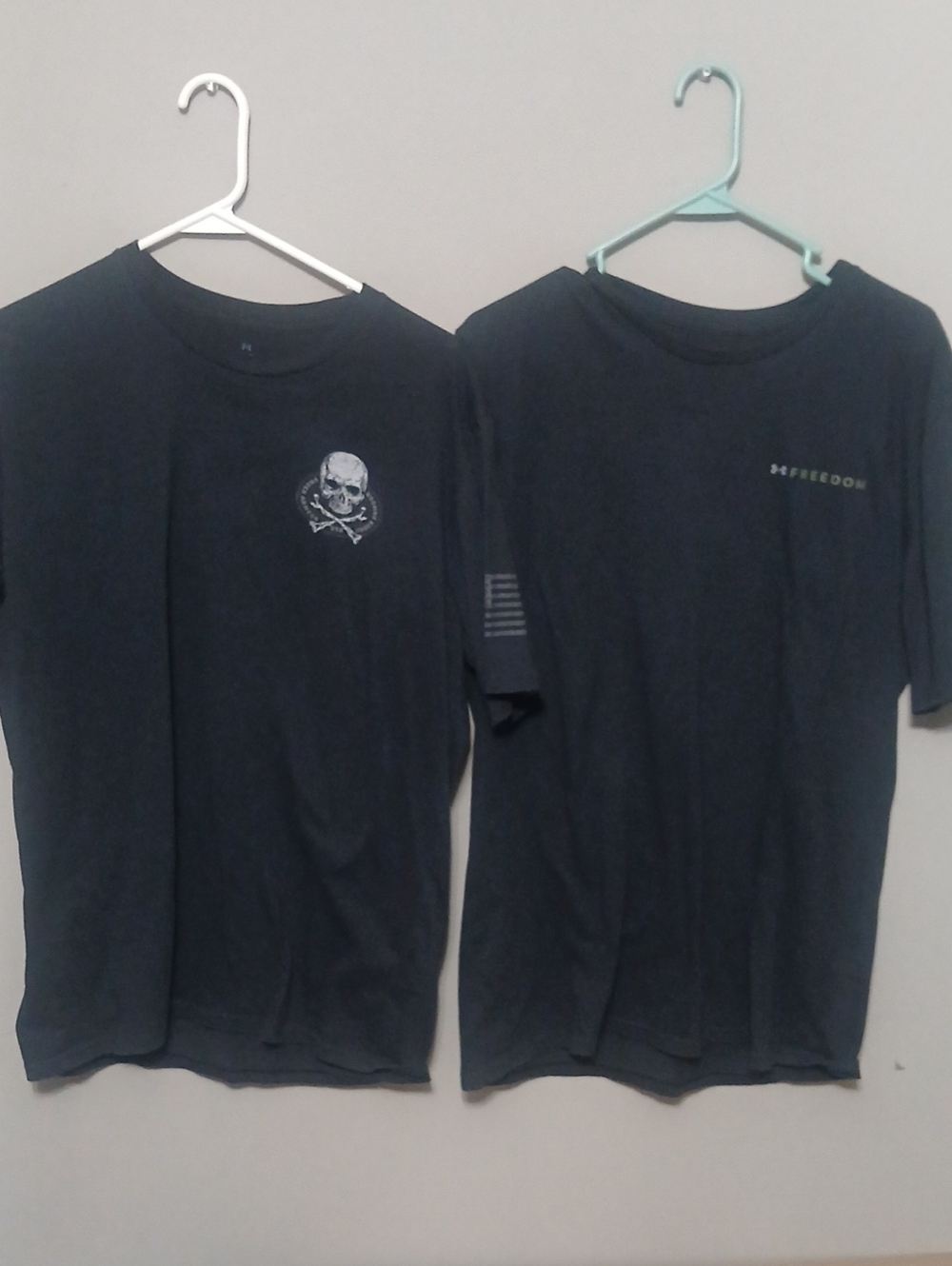 Under Armour Men’s Black Short-Sleeve Graphic Tee Duo (Skull & Freedom)